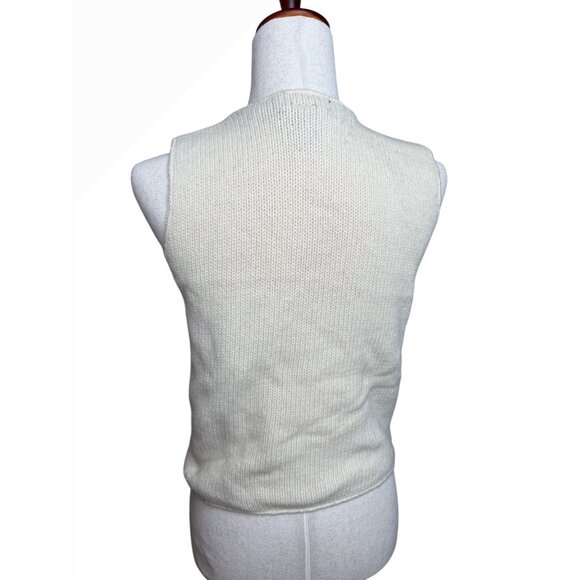 VTG 90 Limited Womens Argyle Sweater Vest S Ivory Pastel Lambswool blend preppy - Picture 2 of 10